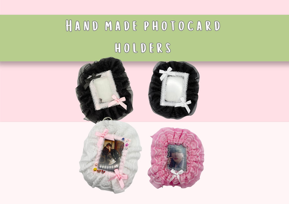 Coquette K-pop Photocard Holder – Handmade Lace & Bow Display Frame